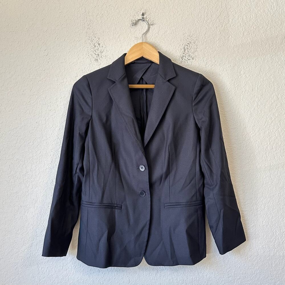 MAX MARA Blazer Jacket Black Wool Silk Overcoat Business Office City